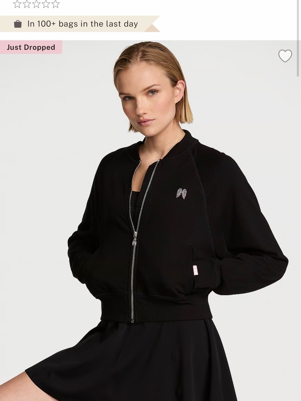Victoria’s Secret  Black Zip-Front Bomber Jacket
